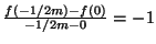 \( \frac{f(-1/2m)-f(0)}{-1/2m-0}=-1 \)